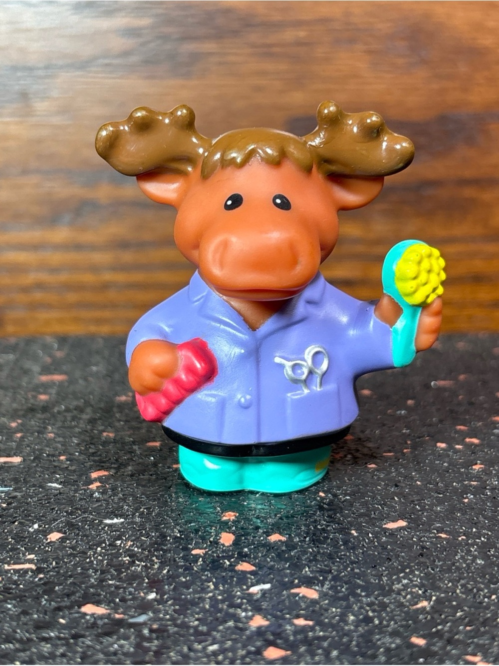 Fisher Price Little People Moose Barber Animalville Town Figure Mattel 2009